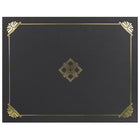 St. James - Porte-certificats/porte-documents - feuille d'or - finition lin - noir - paquet de 5-Ajoutez une touche d'élégance, de cérémonie et de sincérité à l'attribution de reconnaissance