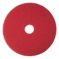 3M - Tampon de lustrage rouge, 305 mm (12 po) Diametre, Paquet de 5-Peut être utilise pour le nettoyage quotidien au moyen d'une recureuse automatique