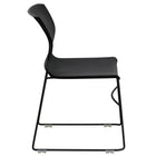 Flash Furniture – Chaise empilable Hercules à tubulure noire style traîneau, siège et dossier plein noirs-S'empile jusqu'à 25 chaises de hauteur