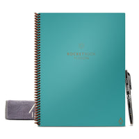 Rocketbook - Fusion Smart Portable Réutilisable, format lettre, bleu sarcelle Neptune-Fini le gaspillage de papier – ce notebook écoresponsable offre 7 modèles de page différents pour la planification, la création de listes, l’établissement d’objectifs, la prise de notes, les croquis et le partage de grandes idées