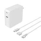 BTI Adaptateur secteur Apple MacBook de remplacement-MacBook / MacBook Air/Macbook Pro-Blanc-sur câble : USB-C, Apple 30 broches, Apple MagSafe