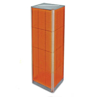 Azar Displays – Présentoir de plancher tournant à panneaux perforés sur 4 côtés, 60 x 16 po, orange (700405-ORG)-Tour carrée pivotante