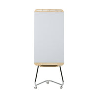 Archyi - Chevalet mobile Douro, 28 x 72 po-Surface en verre trempé magnétique à rendement élevé, blanc ultratransparent, 4 mm