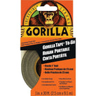Gorilla – Ruban adhésif To-Go, 30 pi-Adhésif à double épaisseur : adhère aux surfaces lisses, rugueuses et inégales