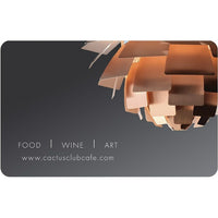 Cactus Club â€“ Carte-cadeau de 50 $-La carte-cadeau n'a aucune valeur jusqu'à son activation. Le solde peut être échangé pour de la nourriture, des boissons et des pourboires à tout restaurant Cactus Club Cafe. La valeur monétaire indiqué sur la carte sera appliqué au montant de l'achat du détenteur de la carte. Protégez cette carte comme de l'argent comptant. Cactus Club Cafe n'est pas responsable des cartes perdus, volées ou utilisées sans autorisation. Les cartes ne sont pas remboursables ni échangeable