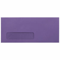 JAM Paper #10 Enveloppes à fenêtre Colourées d'affaires - 4 1/8" x 9 1/2" - Violet recyclé - Paquet de 50-Couleur : Violet Recyclé