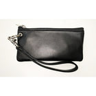 Designer Ashlin  Destiny Mini Cosmetic And Phone Beauty Wristlet  Cuir végétalien  Noir-Haut de compartiment zippé.