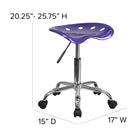 Flash Furniture – Tabouret tracteur vibrant de 25,75 pouces, violet (LF214AVIOLET)-Base chromée résistante à toute épreuve