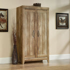 Grande armoire de rangement de la collection Adepte Storage, fini chêne Craftsman-La grande armoire de rangement Adept Storage a 3 tablettes réglables derrière chaque porte