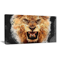 Designart – Lion féroce, imprimé sur toile (PT2469-32-16)-Impression