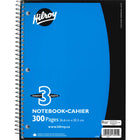 Hilroy - Cahiers de notes 3 sujets, 10 1/2 po x 8 po, variés, perforé à 3 trous-Fabriqué au Canada