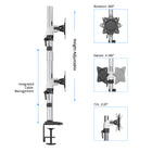 ShoppingAll - Bras vertical pour moniteur LCD Support de bureau/bras pour moniteur-Blanc-5
