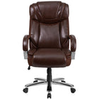 Flash Furniture - Fauteuil de direction à pivot, série Hercules pour tailles fortes, avec siège très large, brun (GO2092M1BN)-Chaise de bureau Big & Tall contemporaine