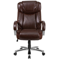 Flash Furniture - Fauteuil de direction à pivot, série Hercules pour tailles fortes, avec siège très large, brun (GO2092M1BN)-Chaise de bureau Big & Tall contemporaine