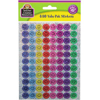 Teacher Created Resources - Autocollants étincelants, petits visages souriants, 2640/paquet (TCR6631)-Taille : 3/8 po (dia.)