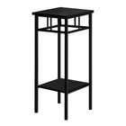 Monarch Specialties - 3278 Table D'Appoint - 28 po H/Noir/Metal Noir-Table d'appoint a 2 niveaux avec plateau carre et 2 tablettes de rangement en finition noire.