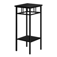 Monarch Specialties - 3278 Table D'Appoint - 28 po H/Noir/Metal Noir-Table d'appoint a 2 niveaux avec plateau carre et 2 tablettes de rangement en finition noire.
