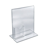 Azar Displays – Porte-affiche vertical recto verso sur pied, brochures, 11 x 8,5 po, acrylique, transparent, 10/pqt (252045)-Pour menus de restaurants ou tout matériel promotionnel de bureaux, comptoirs d’hôtel et plus