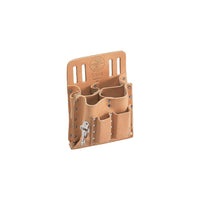 ETUI A OUTILS CUIR, 8 POCHES,BOUTON COUTEAU, Cuir, Havane, Nbre de pochettes - 8, Porte-outil multiple, 6 3/4" X 9 3/4"-1
