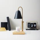 HABITU - Lampe chauffe-bougie à hauteur réglable avec bougie à la lavande - Noir-Ampoule halogène GU10 120 V 35 W (incluse)