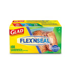 Glad - Flex'n Seal Sacs à sandwich à fermeture à glissiere, Paquet de 100-Sacs à glissiere pour sandwichs