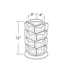 Azar Displays – Présentoir de cartes cadeau à 4 côtés perforés, base tournante, 4 L x 12 H x 4 P (po), transparent (700229-CLR)-Facile à assembler (aucun outil requis)