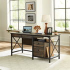 Sauder 427851 La Collection Steel River - Bureau, Finition Carbon Oak-3 tiroirs