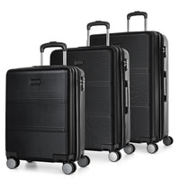 Bugatti - Ensemble de 3 valise rigide ABS - Bruxelles - Noir-Fabriqué en mélange ABS/PC léger