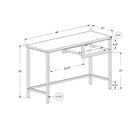 Monarch Specialties - 7370 Bureau 48 po L - Taupe Fonce/Metal Noir-Style industriel moderne au format compact qui s'adapte à tous les espaces de travail