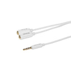 Kanto– Répartiteur stéréo à mini prise 3,5 mm, blanc, 0,2 m/8 po-Répartit l'analogique auxiliaire en format RCA