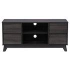 CorLiving THW-540-B Hollywood Meuble TV gris foncé avec tiroirs pour téléviseurs jusqu'à 55"-Donnez une nouvelle dimension à votre salon avec ce meuble TV moderne et élégant. Fabriqué avec des pieds en bois évasés, quatre tiroirs et quatre étagères ouvertes pour une apparence moderne de style années 50. Ce centre de divertissement crée un espace de rangement supplémentaire dans votre maison pour les médias, l'électronique, les accessoires, les livres ou la décoration. La belle finition en bois riche est par