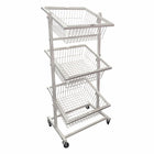 Eddie's - Supports réglables à trois étages pour paniers 48" x 18" x 18" - Blanc-Supports pour paniers