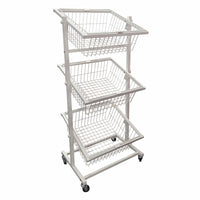 Eddie's - Supports réglables à trois étages pour paniers 48" x 18" x 18" - Blanc-Supports pour paniers