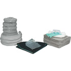 Zenith Safety – Trousses de déversement, 55 gallons, universel, sans contenant-Contenu : 50 feuilles absorbantes (15 x 17 po), 5 remblais tubulaires (3 x 48 po), 3 remblais tubulaires (3 x 120 po), 1 tapis de canalisation (36 x 36 po), 1 paire de gants en nitrile, 2 T-grand (11), 2 combinaisons microporeuses, T-grand, 1 paire de lunettes de sécurité (taille unique), 3 sacs à déchets (26 x 36 po)