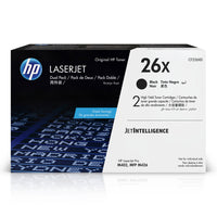 HP - Cartouche de toner LaserJet d’origine 26X (CF226XD) noir, haut rendement, paq./2-Cartouches de toner HP 26X compatibles avec les modèles : HP LaserJet Pro M402, M426
