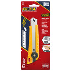 OLFA - Couteau utilitaire classique à cliquet pour usage robuste L-1 18 mm - jaune-Lame argentée avec huit segments LB 18 mm