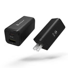 Adam Elements Chargeur OMNIA X6 A Ultra Compact Double Port USB-C et USB-A PD 65W - Noir-Équipé de ports USB-C et USB-A