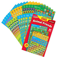 Trend Enterprises - Autocollants SuperSpots, nos amis les animaux, paquet de 7500-Grenouilles tropicales, singes, insectes minuscules, poissons amusants et abeilles butineuses