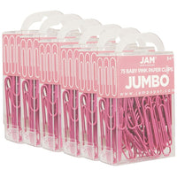 JAM Paper – Trombones géants, rose, 6 paquets de 75, total de 450 (42186873g)-Rose