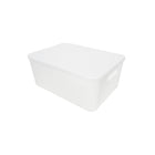 Gry Mattr - Boîte de rangement avec couvercle de 14,4 x 10,45 x 6,5 po - grande - blanche-La construction en plastique offre une protection contre l’humidité et d’autres dommages potentiels
