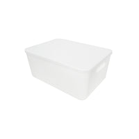 Gry Mattr - Boîte de rangement avec couvercle de 14,4 x 10,45 x 6,5 po - grande - blanche-La construction en plastique offre une protection contre l’humidité et d’autres dommages potentiels