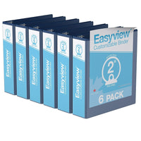 Davis Group Super offre Easyview, Reliure View à anneaux ronds 2 po, personnalisable, paquet de 6 - Bleu Royal-3 Reliure À Anneaux