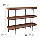 Flash Furniture – Étagère de rangement de 18 po, série Hercules, rustique (JN2542B3)-Patins glisseurs