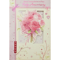 Rosedale – Cartes de souhaits et enveloppes « 40Th Anniversary » 5 1/2 x 8 po, 12/paquet (15005)-Imprimé sur du papier cartonné non couché de haute qualité