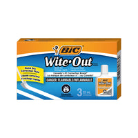 BIC - Liquide correcteur Wite-Out à séchage rapide - paq./3-Un paquet de 3 correcteurs liquides BIC Wite-Out à séchage rapide