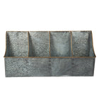 CTG Brands – Bac de rangement à 4 compartiments, collection Modern Farmhouse, argent industriel-Matériau : métal galvanisé durable, résistant à la rouille