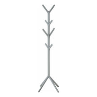 Monarch Specialties - 2058 Patere - Metal Argent-Porte-manteau sur pied en métal de style industriel moderne à 4 niveaux avec 8 crochets