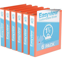 Davis Group Super offre Easyview, Reliure View à anneaux ronds 1.5 po, personnalisable, paquet de 6 - Orange-3 Reliure À Anneaux