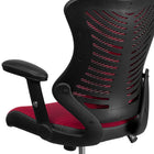 Flash Furniture – Fauteuil de bureau BLZP806BY à dossier haut en maille, accoudoirs réglables, bourgogne-Mécanisme de verrouillage d'inclinaison