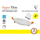 AWL - Panneau rond lumineux DEL 4", 110 à 277 V, 10W, intensité réglable, paquet de 2-Remplace les ampoules halogènes de 75W, économise 80% en coût d’énergie